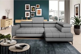 Narożnik BAGGIO Prawostronny z funkcją spania, wolnostojący tkanina LETTO 88 Szary WERSAL