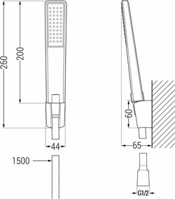 Mexen Sabre R72 bateria wannowa z zestawem prysznicowym, czarna - 7213R72-70