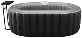 SPA dmuchane owalne 2-osobowe - Dł.190xSzer.120xWys.65cm - 90 dysz powietrznych - czarny -  B-LUCKY