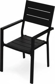 Krzesła ogrodowe Caprila - zestaw 2 szt. na taras i balkon, kolor czarny