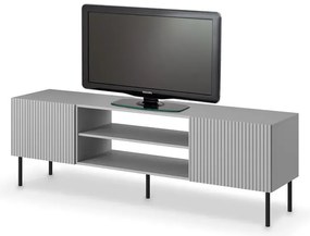 Szara szafka pod telewizor z lamelami - Hazel 6X