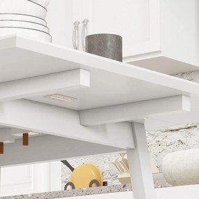 HOMCOM Stół jadalniany składany biały stół kuchenny z 2 składanymi bokami 110x86x75 cm | Aosom PL