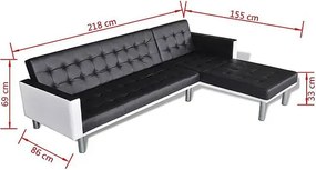 Rozkładany czarny narożnik - Iwez 5Q