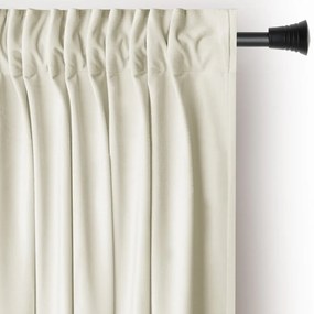 Kremowa aksamitna zasłona częściowo zaciemniająca (dimout) 140x245 cm Pleat – Restilo