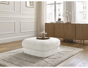 Biały podnóżek z tkaniny szenilowej Leonore – Bobochic Paris