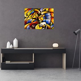 Obraz na szkle - Obraz na szkle olejny, kochankowie (70x50 cm)