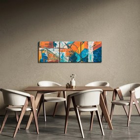 Obraz - Abstrakcja (z zegarem) (90x30 cm)