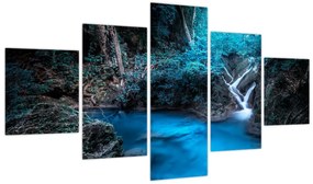 Obraz - Magiczna noc w tropikalnym lesie (125x70 cm)