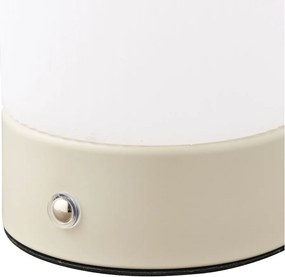 Biała/szarobrązowa metalowa lampa stołowa z plastikowym kloszem (wysokość 18 cm) Ashford – House Nordic