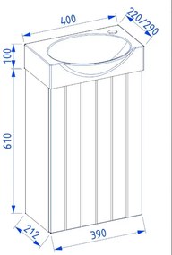 Zestaw Szafka z umywalką DIA 40 cm kaszmir półmat KROFAM