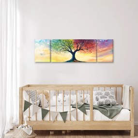 Obraz – Malowane drzewo czterech pór roku (170x50 cm)