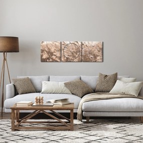 Obraz - Łąkowy wianek (z zegarem) (90x30 cm)