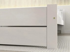 Łóżko IKAROS DOUBLE 80 x 200 cm, białe Stelaż: Bez stelaża, Materac: Bez materaca