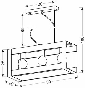 Lampa wisząca nad stół w stylui loft - W023 - Werik