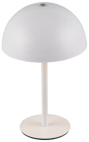 Lampa stołowa LED w matowym białym kolorze z metalowym kloszem (wysokość 21 cm) Munoz – Trio