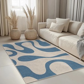 Niebieski dywan odpowiedni do prania 60x100 cm Blue Latte – Mila Home