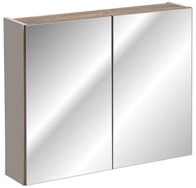 Wisząca szafka łazienkowa z lustrem szary krzemowy - Muna 5X 80cm
