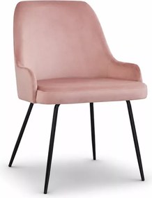 Krzesło And Ideal Black – eleganckie krzesło tapicerowane z metalowymi nogami