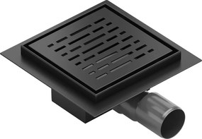 Mexen Flat-Q M01 wpust podłogowy kwadratowy 15 x 15 cm, czarny - 1710315