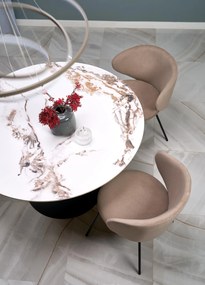 Krzesło do jadalni tapicerowane beżowy mat welur K587