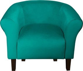 Fotel Milo tkanina Welur wygodny fotel tapicerowany do salonu i sypialni : Kolor nogi - Venge, Kolor tkaniny - VELVET - MG20, Wysokość nogi - 15 cm
