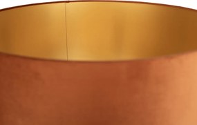 Lampa podłogowa złota z pomarańczowym kloszem i złotym wnętrzem 50 cm - Linden