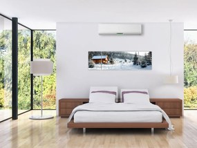 Obraz - Górska chata (170x50 cm)