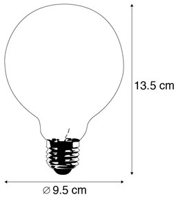 Zestaw 3 żarówek LED E27 G95 przezroczysta 5W 400 lm 2200K