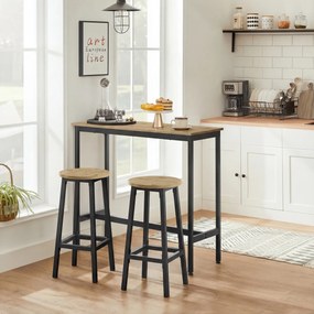 Zestaw jadalniany 1+2, stół barowy 100x40 cm i krzesła barowe TAYLOR ARTISAN