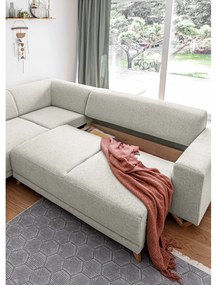 Beżowy rozkładany/ze schowkiem narożnik (lewostronny/w kształcie litery L) Classy Sophie – Miuform