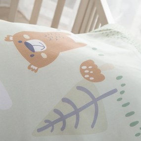 Jasnozielona bawełniana pościel dziecięca do łóżeczka 80x80 cm Woodland Buddies – Roba