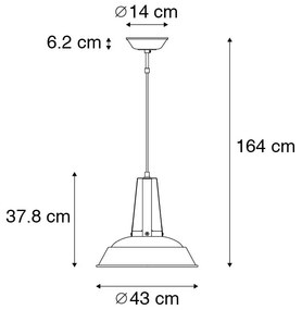 Lampa wisząca vintage niebieska 43 cm - Living Nowoczesny Oswietlenie wewnetrzne