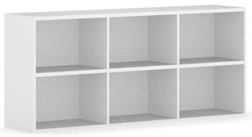 Biblioteka ścienna INTEGRO, 835 x 1750 x 400 mm, 6 półek, biały