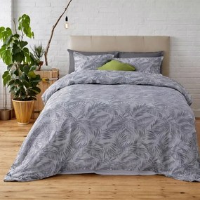 Pościel 160x200 z mikrofibry szara monstera nowoczesna