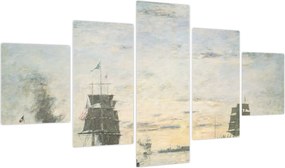 Obraz - Eugène Boudin, Entrance to the Harbor, Le Havre, reprodukcje (125x70 cm)
