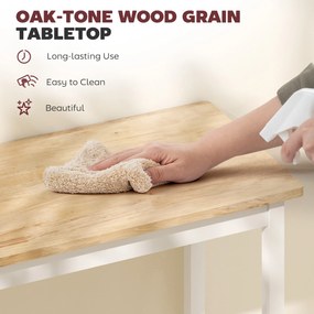 HOMCOM Stół Barowy, Dębowy, kompaktowy, dla 2 osób, Drewno Naturalne + Białe