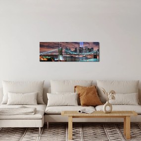 Obraz - Nowy Jork, Manhattan (z zegarem) (90x30 cm)