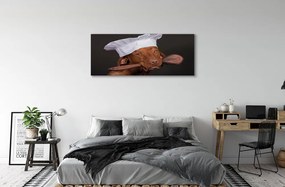 Obraz canvas na ścianę Pies w Czapce Kucharskiej