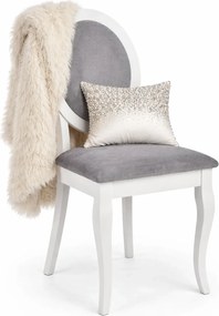 Białe stylowe krzesło drewniane medalion S3-P73