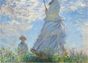 Obraz - Claude Monet, Woman with a Parasol - Madame Monet and Her Son, reprodukcje (70x50 cm)