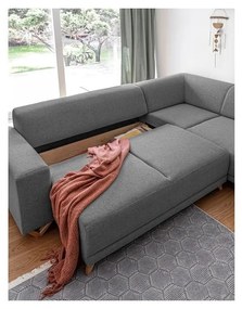 Szary rozkładany/ze schowkiem narożnik (prawostronny/w kształcie litery L) Classy Sophie – Miuform