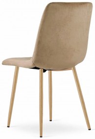 Aksamitne krzesło LAVA, brązowe