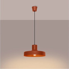 Pomarańczowa lampa wisząca z metalowym kloszem Vito – Sollux