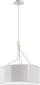 Lampa sufitowa DIAGONAL styl nowoczesny - wys. 150 cm - 3x E27 13W - klosz z tworzywa sztucznego ø50 cm - stalowo-bia?y - IP20 - wewn?trzna
