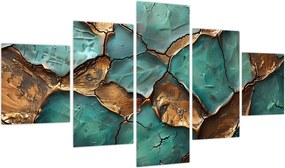 Obraz - Zielono-złoty obraz (125x70 cm)