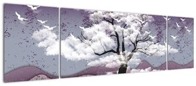 Obraz - Drzewo w chmurach (170x50 cm)