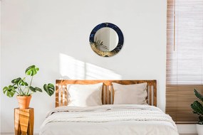 Lustro dekoracyjne okrągłe Niebieski marmur