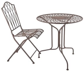 Brązowe metalowe składane krzesło ogrodowe – Esschert Design
