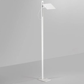 Biała lampa podłogowa LED do salonu, 24 W, 2160 lm, regulowana wysokość i możliwość obrotu o 340°, włącznik/wyłącznik, CCT i ściemniacz nożny