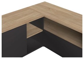 Czarna szafka pod TV w dekorze dębu 90x45 cm Angle – TemaHome